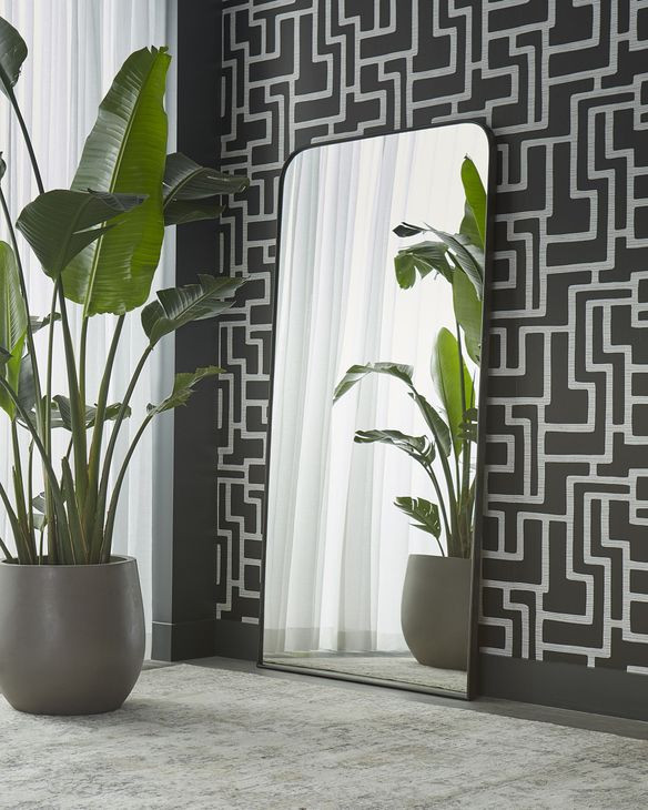 Calabasas Black Floor Mirror