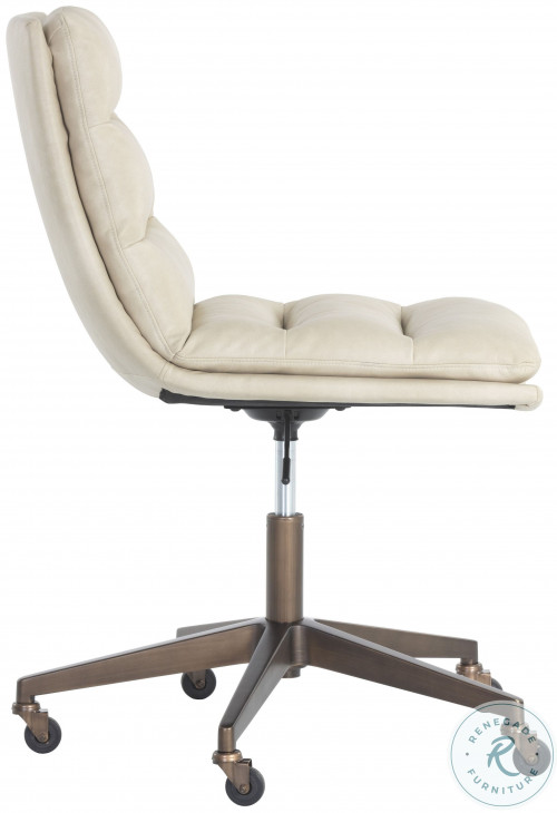 Stinson Bravo Cream Faux Leather Adjustable Office Chair