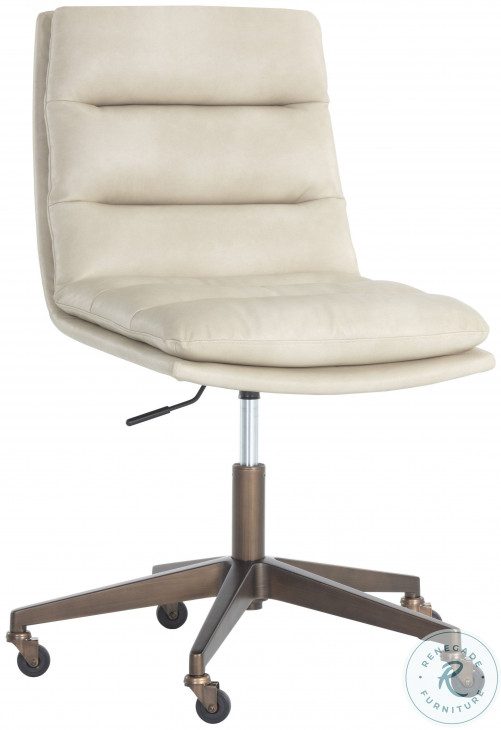 Stinson Bravo Cream Faux Leather Adjustable Office Chair