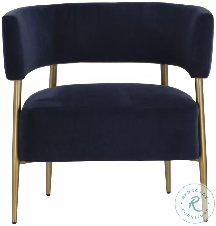 Danny Navy Fabric Maestro Lounge Chair