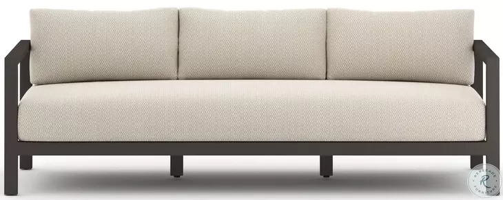 Sonoma Faye Sand and Bronze Performance Fabric Outdoor Sofa