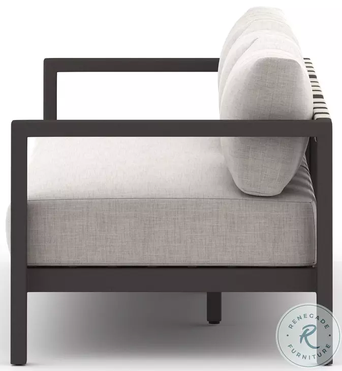 Sonoma Stone Grey And Bronze Performance Fabric Outdoor Sofa