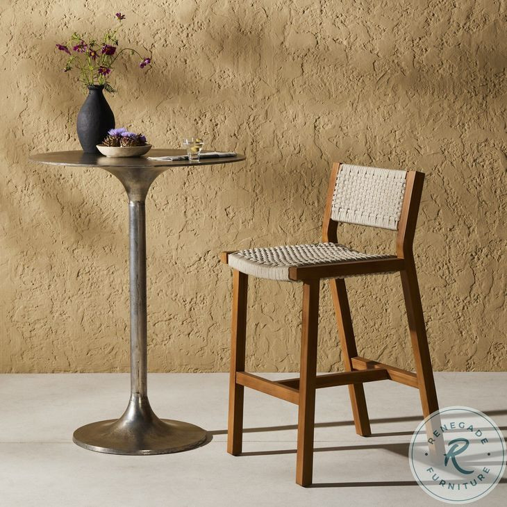 Delano Natural Teak Outdoor Bar Stool