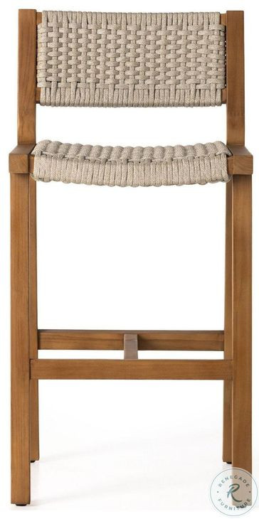 Delano Natural Teak Outdoor Bar Stool