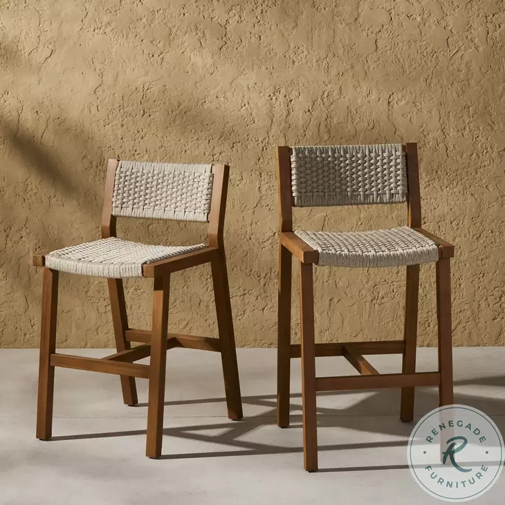 Delano Natural Teak Outdoor Counter Height Stool