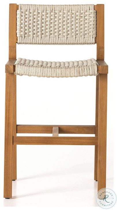 Delano Natural Teak Outdoor Counter Height Stool