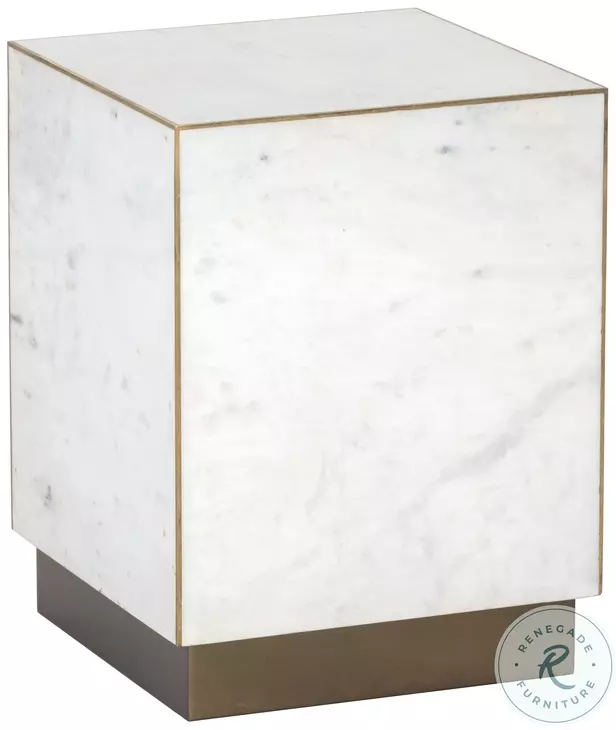 Daines White Marble End Table
