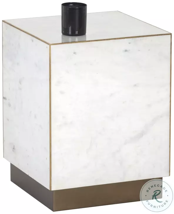 Daines White Marble End Table
