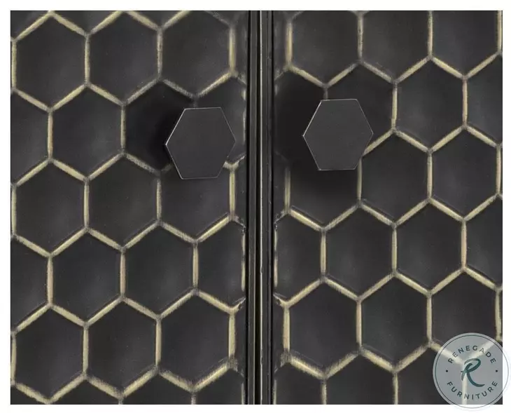 Hive Black And Brass Large Sideboard