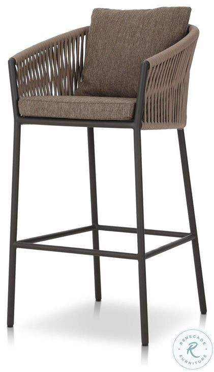 Porto Ellor Brown Outdoor Bar Stool