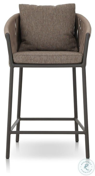 Porto Ellor Brown Outdoor Counter Height Stool