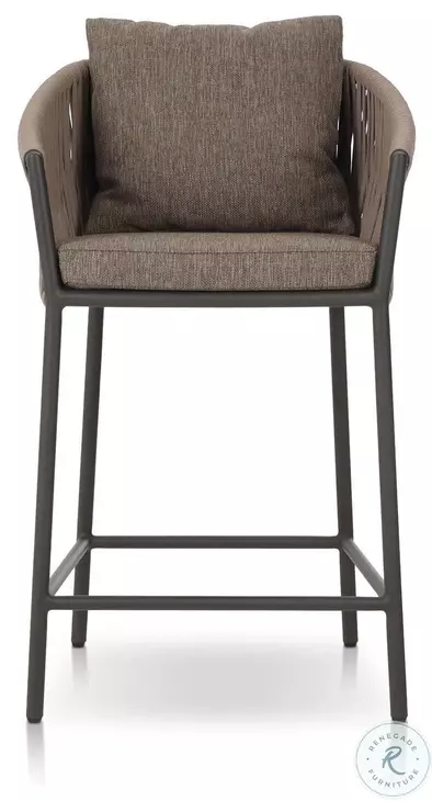 Porto Ellor Brown Outdoor Counter Height Stool