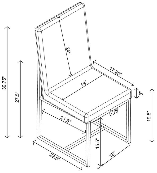 Starlight Grey Matte Velvet Dining Chair Set of 2