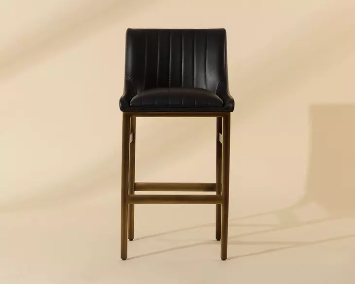 Halden Bravo Black Upholstered Bar Stool