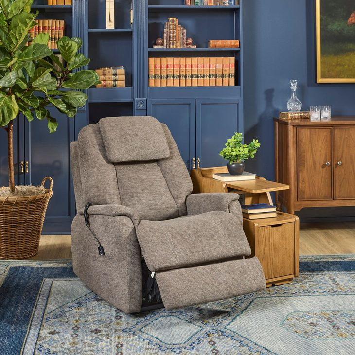 Zecliner Model 3+ Petite Dark Umber Performance Fabric Zero Gravity Triple Power Lift Recliner with USB Charging and LED