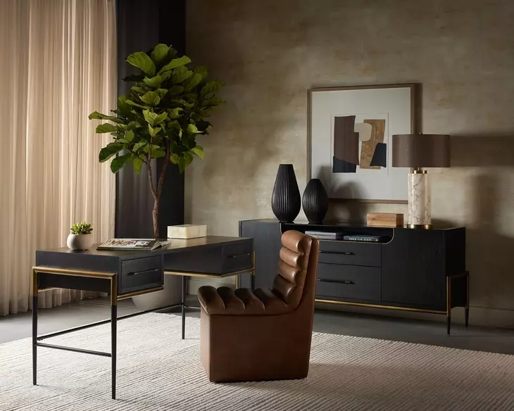 Weldrick Brown And Black Desk
