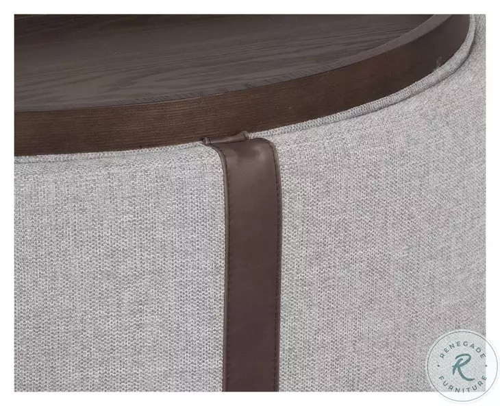 Boreal Heather Grey And Autumn Chestnut Borelli Wheeled Storage Ottoman