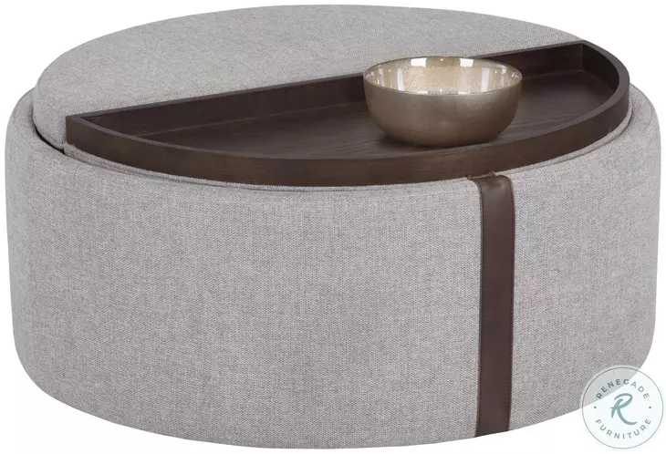 Boreal Heather Grey And Autumn Chestnut Borelli Wheeled Storage Ottoman