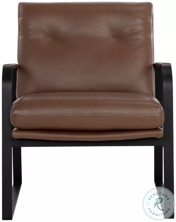 Sterling Missouri Mahogny Leather Lounge Chair