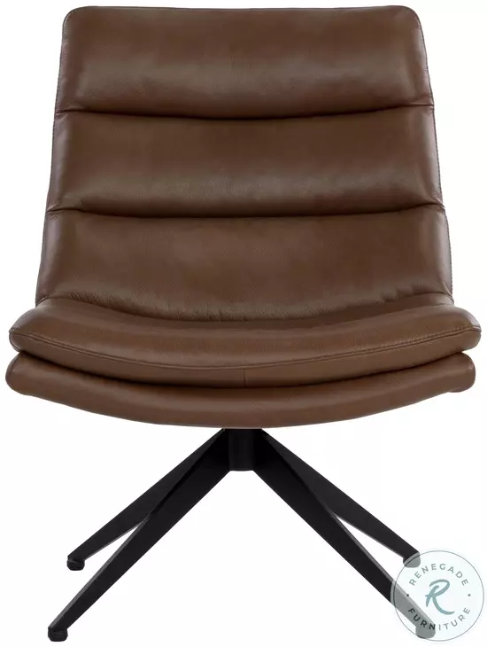 Harrison Missouri Mahogany Leather Swivel Lounge Chair