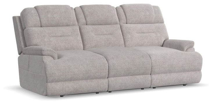 Zecliner Zofa Dove Gray Performance Fabric 87" Zero Gravity Power Reclining Sofa with USB Charging and LED