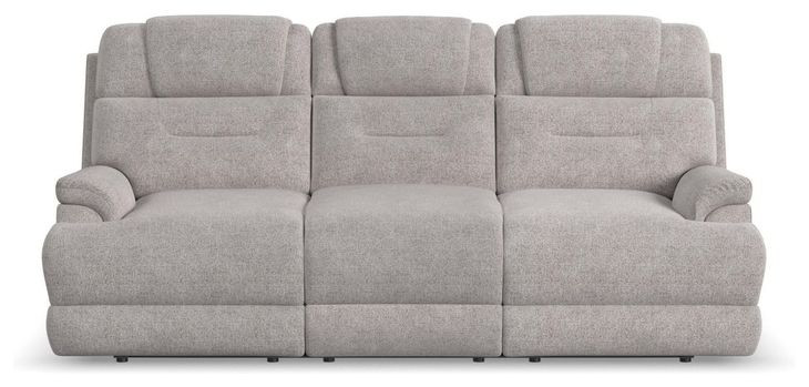 Zecliner Zofa Dove Gray Performance Fabric 87" Zero Gravity Power Reclining Sofa with USB Charging and LED