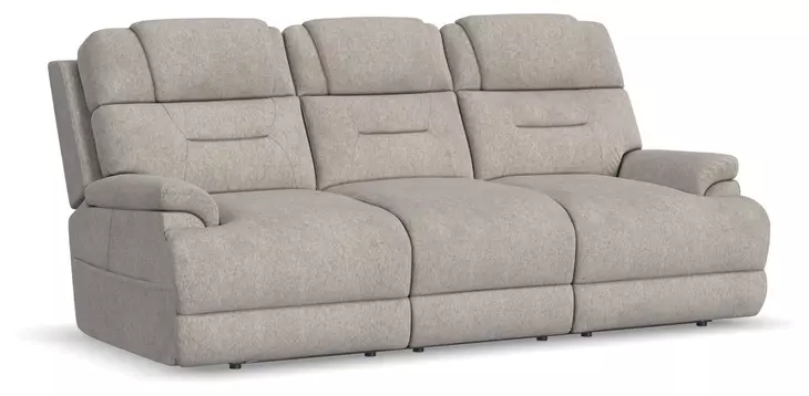Zecliner Zofa Shell Performance Fabric 87" Zero Gravity Power Sleep Reclining Sofa with USB Charging and LED