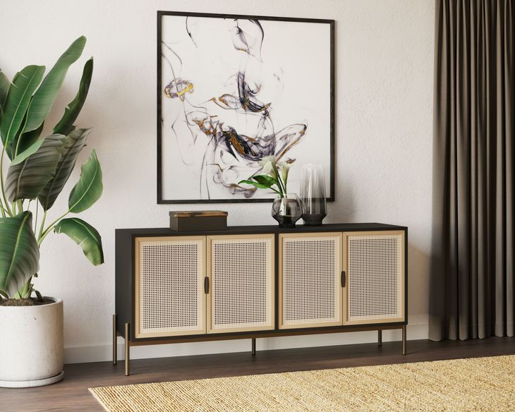 Avida Black And Gold Large Sideboard