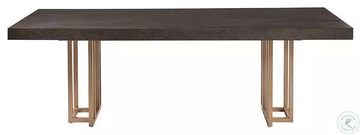 Baldessara Gray And Rustic Bronze 94" Dining Table