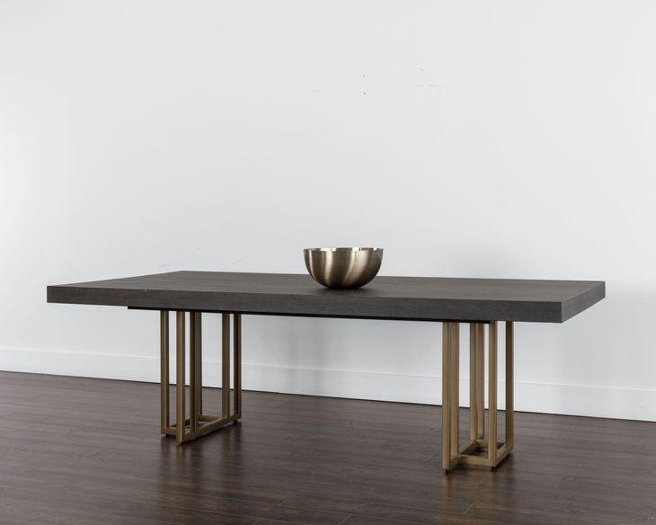 Baldessara Gray And Rustic Bronze 94" Dining Table
