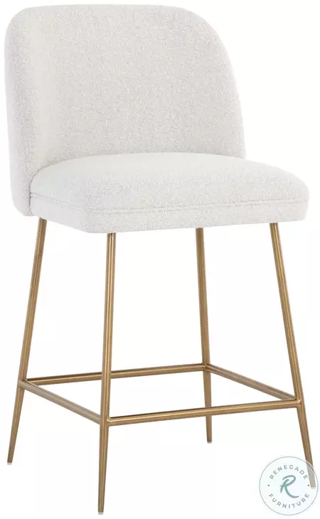 Ledoux Copenhagen White Counter Height Stool