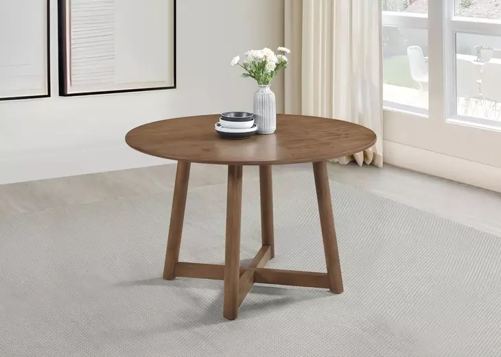 Dinah Walnut Solid Wood Round Dining Table