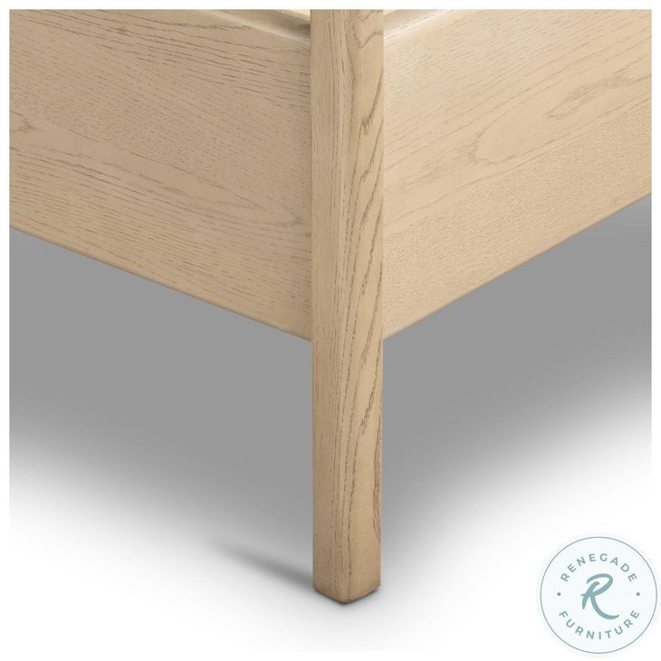 Rosedale Yucca Oak Veneer and Knoll Natural Performance Fabric King Upholstered Bed