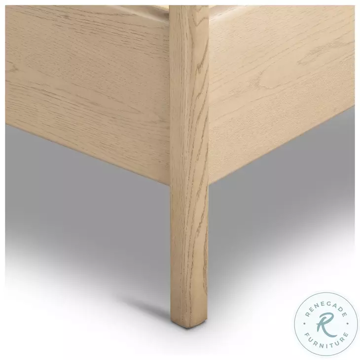 Rosedale Yucca Oak Veneer and Knoll Natural Performance Fabric King Upholstered Bed
