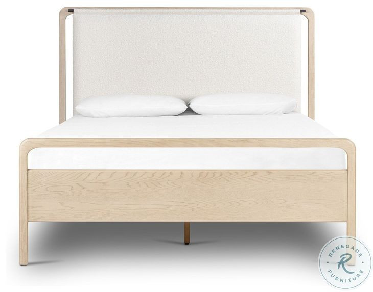 Rosedale Yucca Oak Veneer and Knoll Natural Performance Fabric King Upholstered Bed