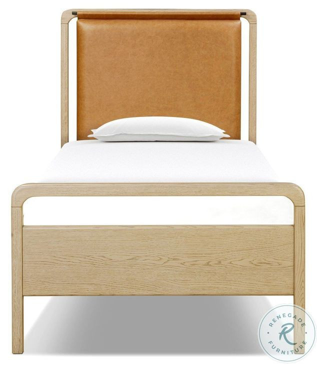 Rosedale Yucca Oak Veneer and Chaps Sand Twin Upholstered Bed