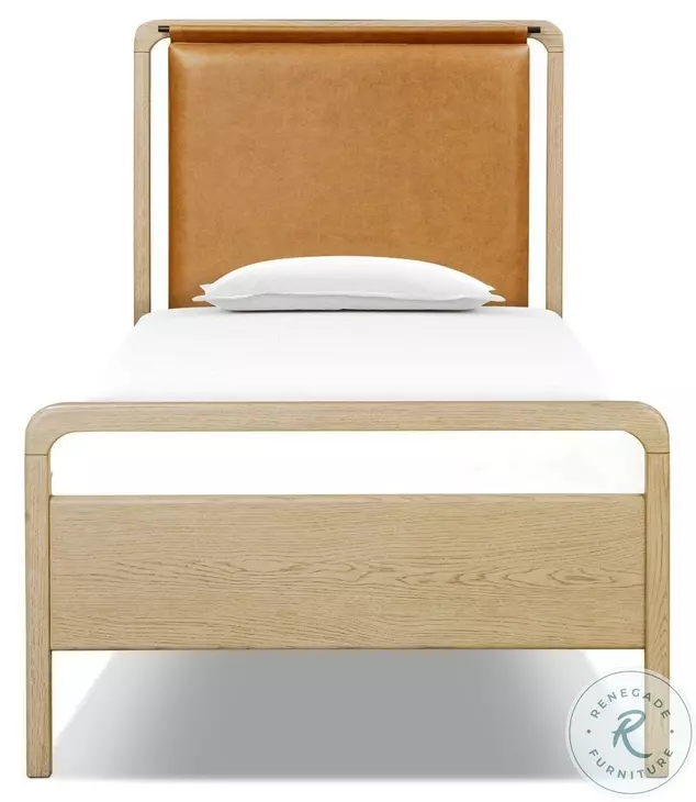 Rosedale Yucca Oak Veneer and Chaps Sand Twin Upholstered Bed