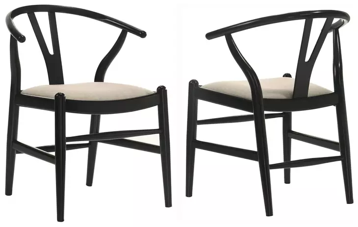 Dinah Beige Wishbone Side Chair Set Of 2