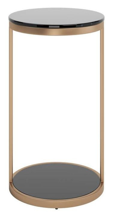 Beckham Smoke Gray And Antique Brass End Table