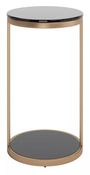 Beckham Smoke Gray And Antique Brass End Table