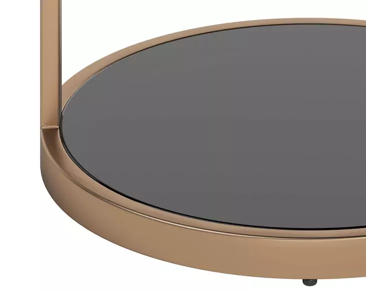 Beckham Smoke Gray And Antique Brass End Table