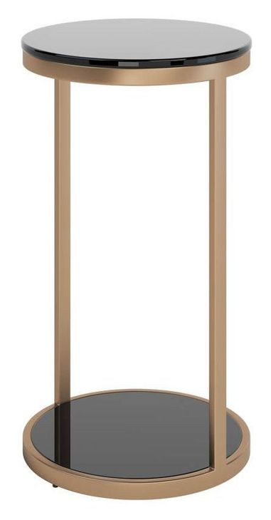 Beckham Smoke Gray And Antique Brass End Table