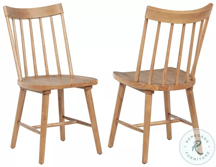 Middleton Natural Spindle Back Dining Side Chair Set of 2