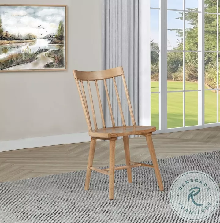 Middleton Natural Spindle Back Dining Side Chair Set of 2