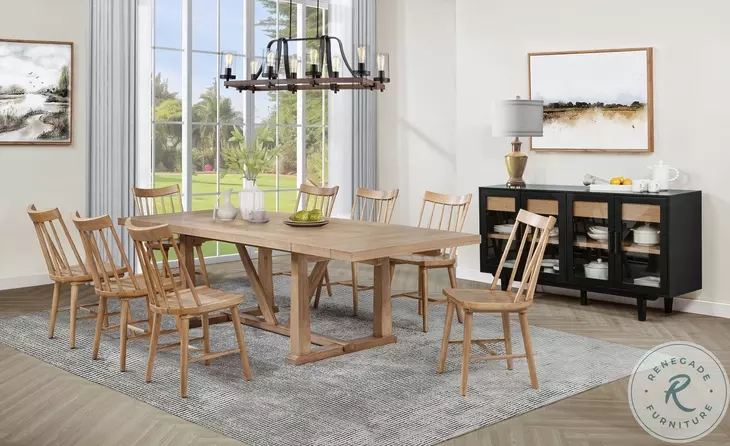 Middleton Natural Spindle Back Dining Side Chair Set of 2