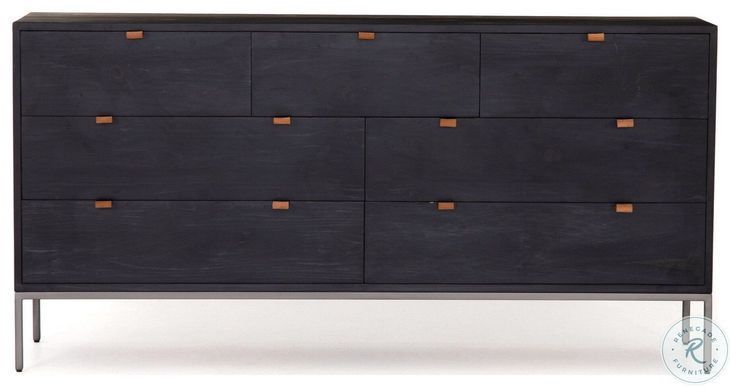 Trey Black Wash Poplar 7 Drawer Dresser