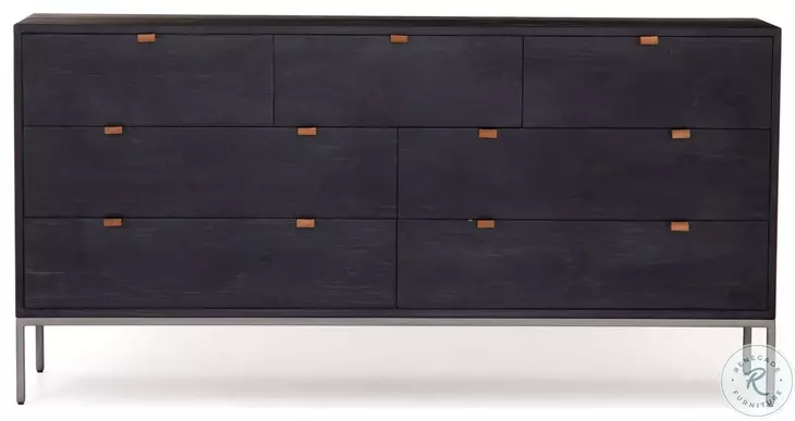 Trey Black Wash Poplar 7 Drawer Dresser