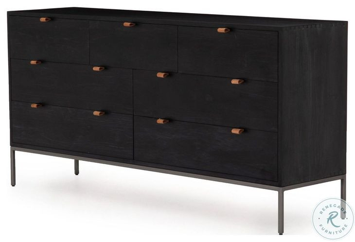 Trey Black Wash Poplar 7 Drawer Dresser