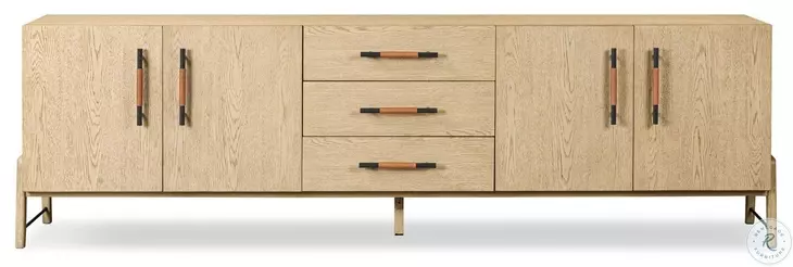 Rosedale Chaps Sand Yucca Oak Veneer 94" Media Console