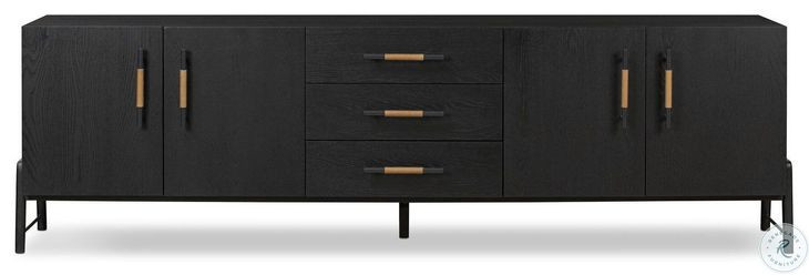 Rosedale Chaps Sand Ebony Oak Veneer 94" Media Console